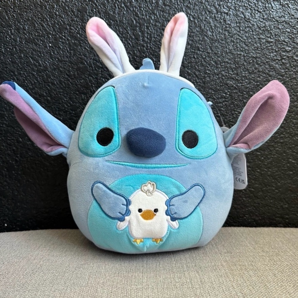 NWT Disney Squishmallows Easter Bunny Stitch 2024 Holiday Plush Toy 9" - Picture 5 of 13